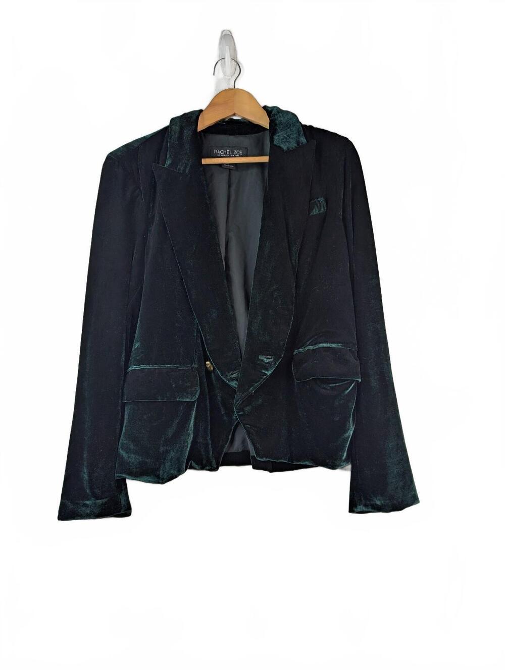 Rachel Zoe Dark Green Velvet Blazer Size L
